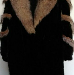 Fur mink  and  fox coat xxl